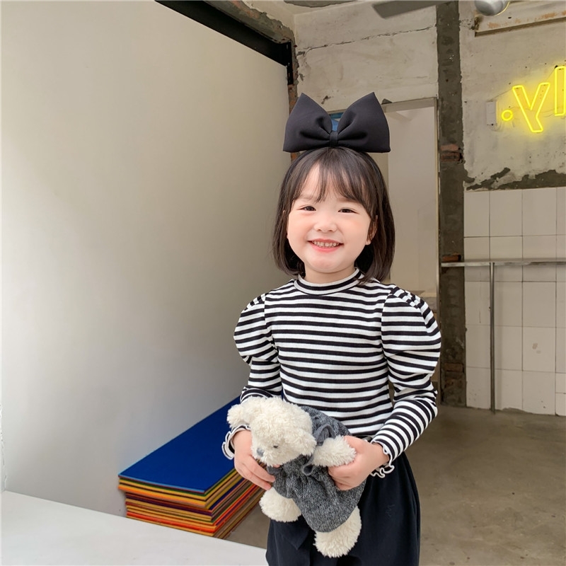 Gooporson Toddler Girl Tops Fall Little Girls Undershirt Stripes Long Sleeve Shirt Children Clothes Autumn Bottoming 210508