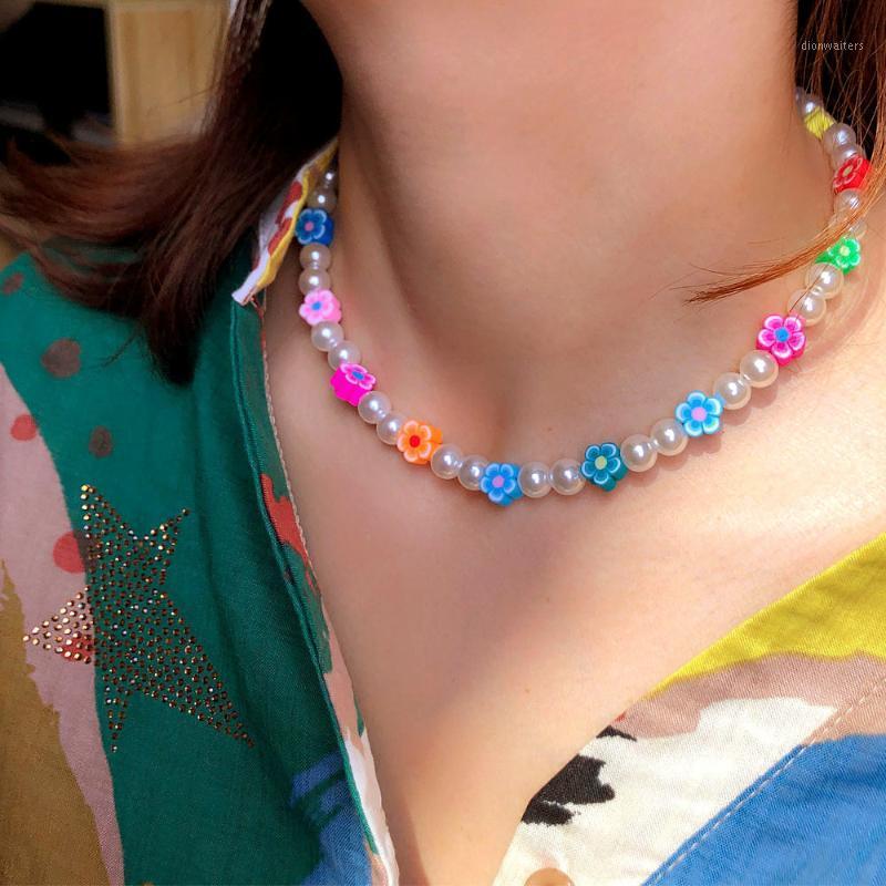Chains Cute Colorful Necklace For Female With Glass Flower Pearl Handmade Beaded Temperament Clavicle Chain Jewelry
Chains Cute Colorful Necklace For Female With Glass Flower Pearl Handmade Beaded Temperament Clavicle Chain Jewelry