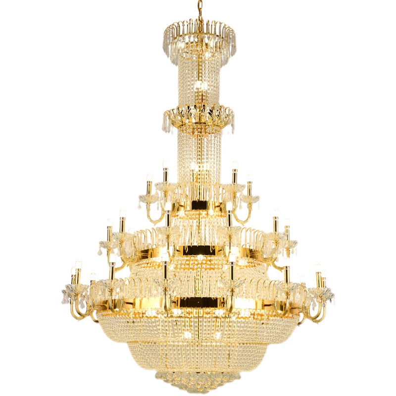 American Crystal Chandeliers Lights Fixture LED Modern European Big Long Chandelier 3 Color Dimmable Home Indoor Lighting Diameter 120cm 150cm