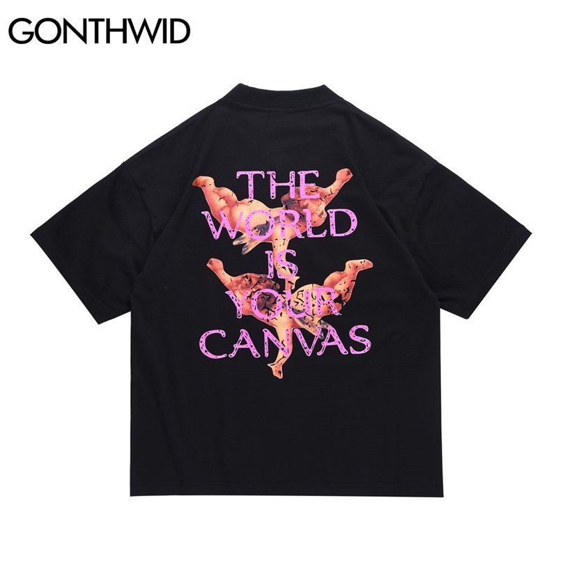 T-Shirts Hip Hop Cartoon Angels Print Tees Shirts Streetwear Men Harajuku Fashion Summer Casual Loose Short Sleeve Tops 210602, White
T-Shirts Hip Hop Cartoon Angels Print Tees Shirts Streetwear Men Harajuku Fashion Summer Casual Loose Short Sleeve Tops 210602, White
