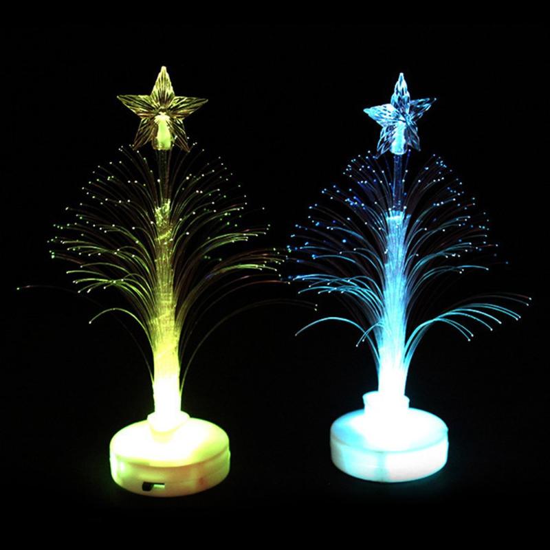 

Christmas Decorations Led Light-emitting Tree Colorful Color-changing Fiber Replaceable Battery Gift Plastic