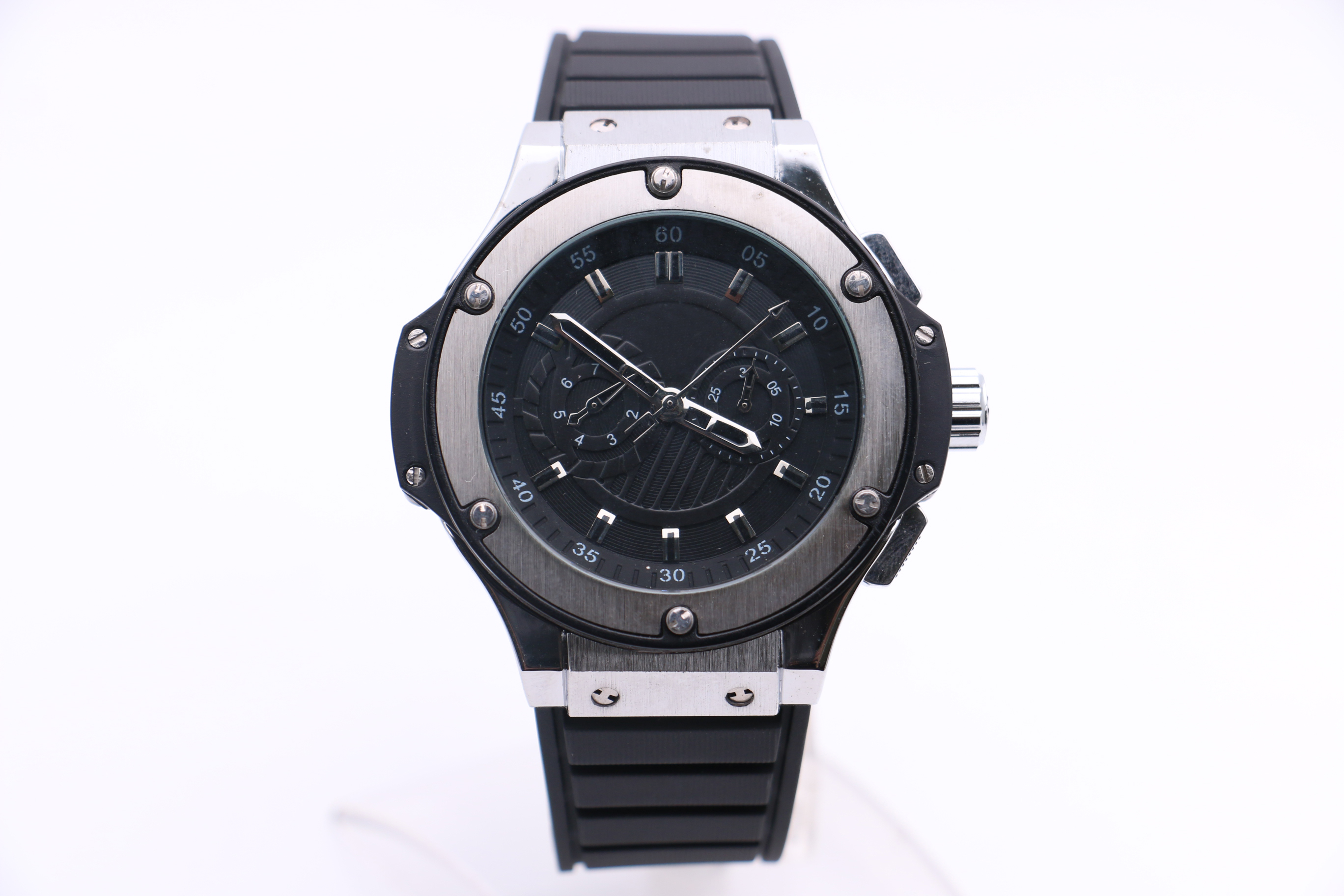 Fashion modern casual men's mechanical watch NX silver white stainless steel case side ring red multi-function dial calendar leather strap, Multi-color
Fashion modern casual men's mechanical watch NX silver white stainless steel case side ring red multi-function dial calendar leather strap, Multi-color