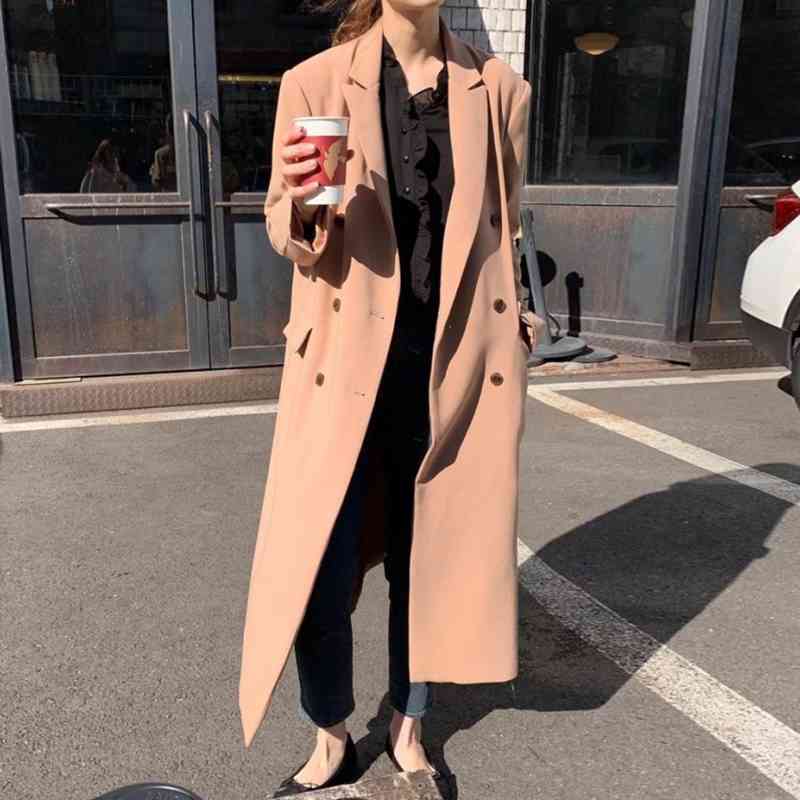 Autumn Winter Wool Coat Women Turn Down Collar Double Breasted Long Ladies Elegant Korean Style Fashion Outwear 210602, Black
Autumn Winter Wool Coat Women Turn Down Collar Double Breasted Long Ladies Elegant Korean Style Fashion Outwear 210602, Black