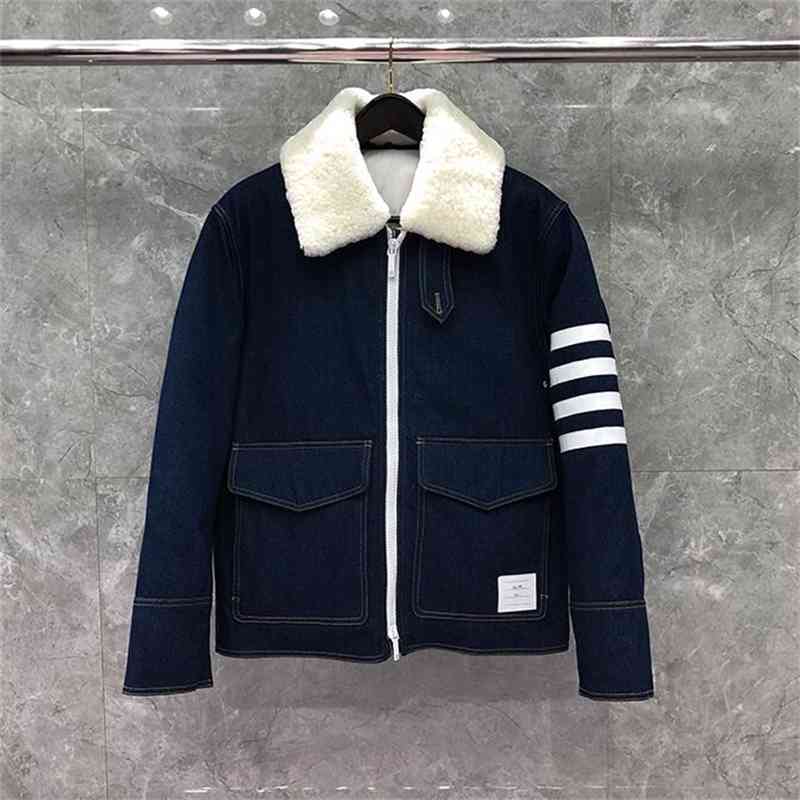 downs Fashion TB THOM Brand Coats Men Patchwork Denim Striped Thick Casual Wool Collar Winter Clothing Down Jacket, Black
downs Fashion TB THOM Brand Coats Men Patchwork Denim Striped Thick Casual Wool Collar Winter Clothing Down Jacket, Black