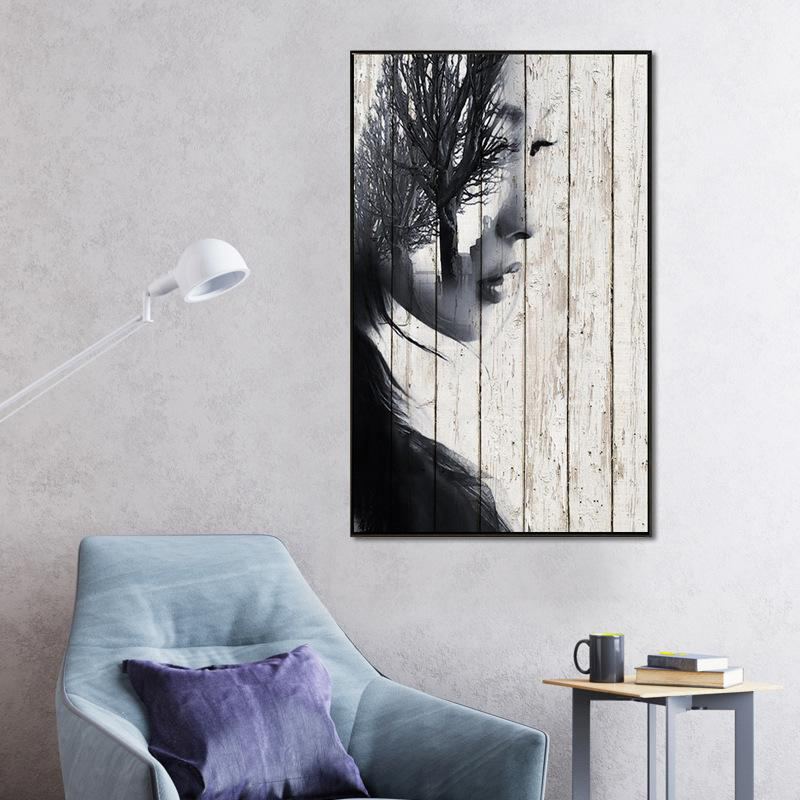 Street Art Women on Board Canvas paintings For living room Wall Art Modern Prints And Posters Decorative Pictures