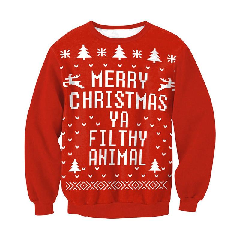 Men's Sweaters Men Women Santa Ugly Christmas Sweater Jumper Tops 3D Funny Print Autumn Winter Xmas Clothing Pullover Holiday Party Sweatshi