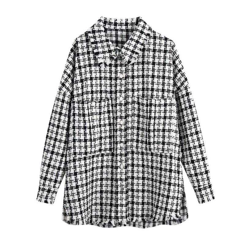 Women's Jackets XIKOM 2021 Autumn Jacket Women Pockets Plaid Button Up Shirt Streetwear Tweed Oversized For Coat, Black;brown
Women's Jackets XIKOM 2021 Autumn Jacket Women Pockets Plaid Button Up Shirt Streetwear Tweed Oversized For Coat, Black;brown