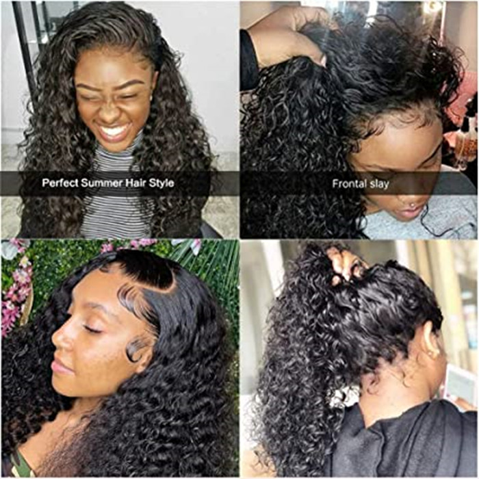 13x4 Mongolian HD Transparent Kinky Curly Lace Front Wigs Human Hair Pre Plucked With Baby Hair for Black Women Glueless Deep Wave Curl Frontal wig