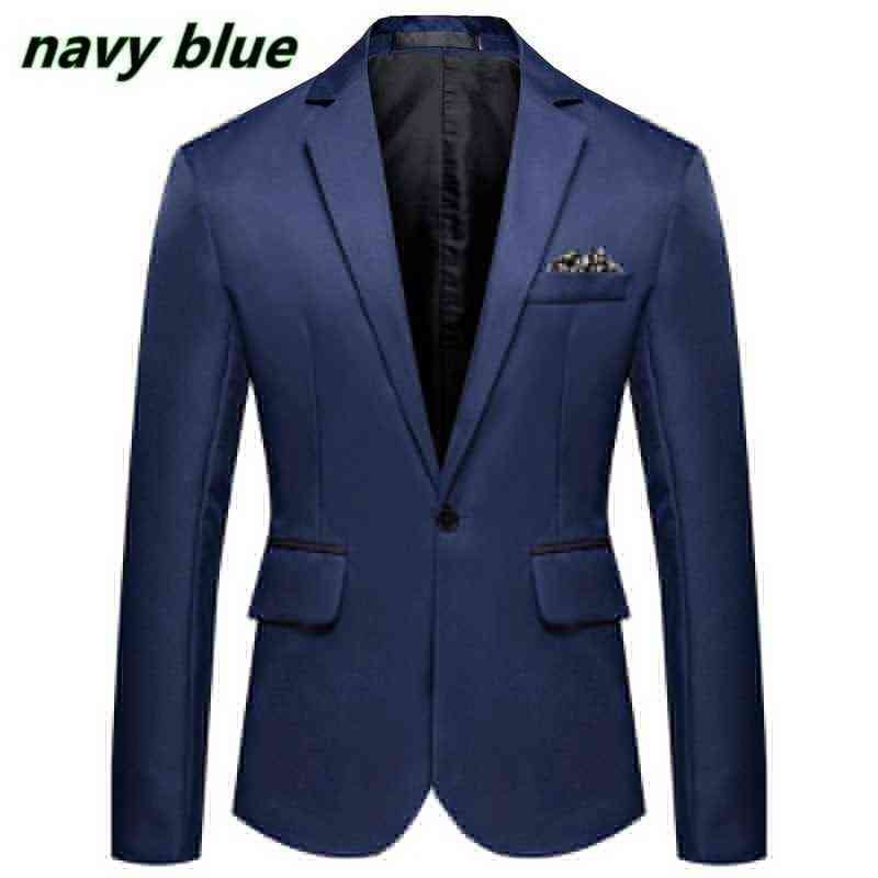 Men Slim Fit Office Blazer Jacket Fashion Solid Mens Suit Jacket Wedding Dress Coat Casual Business Male Suit Coat 211120