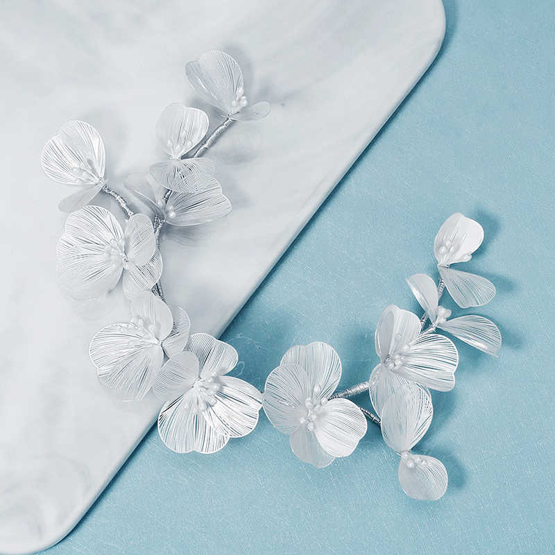 Miallo Bridal Wedding Headband Flower Pearl Hair Accessories for Women Jewelry Party Bride Headpiece Bridesmaid Gift 210707