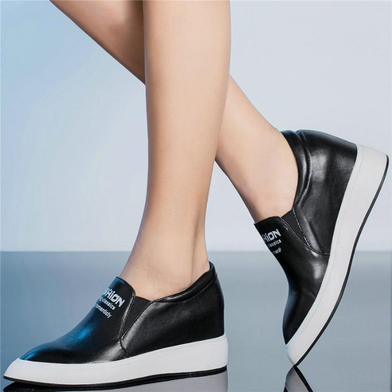 Dress Shoes Platform Wedges Loafers Women Slip On Genuine Leather High Heel Pumps Female Pointed Toe Fashion Sneakers Casual, Black
Dress Shoes Platform Wedges Loafers Women Slip On Genuine Leather High Heel Pumps Female Pointed Toe Fashion Sneakers Casual, Black