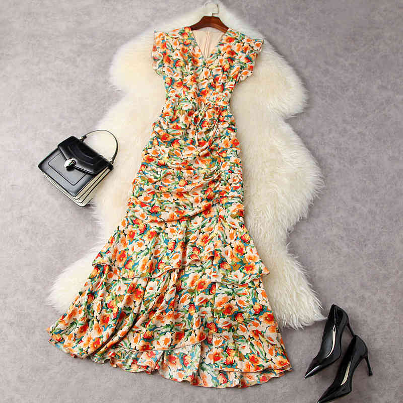 HIGH STREET est Designer Runway Fashion Gorgeous Floral Printed Ruffles Drape Dress 210521, Mixed color
HIGH STREET est Designer Runway Fashion Gorgeous Floral Printed Ruffles Drape Dress 210521, Mixed color