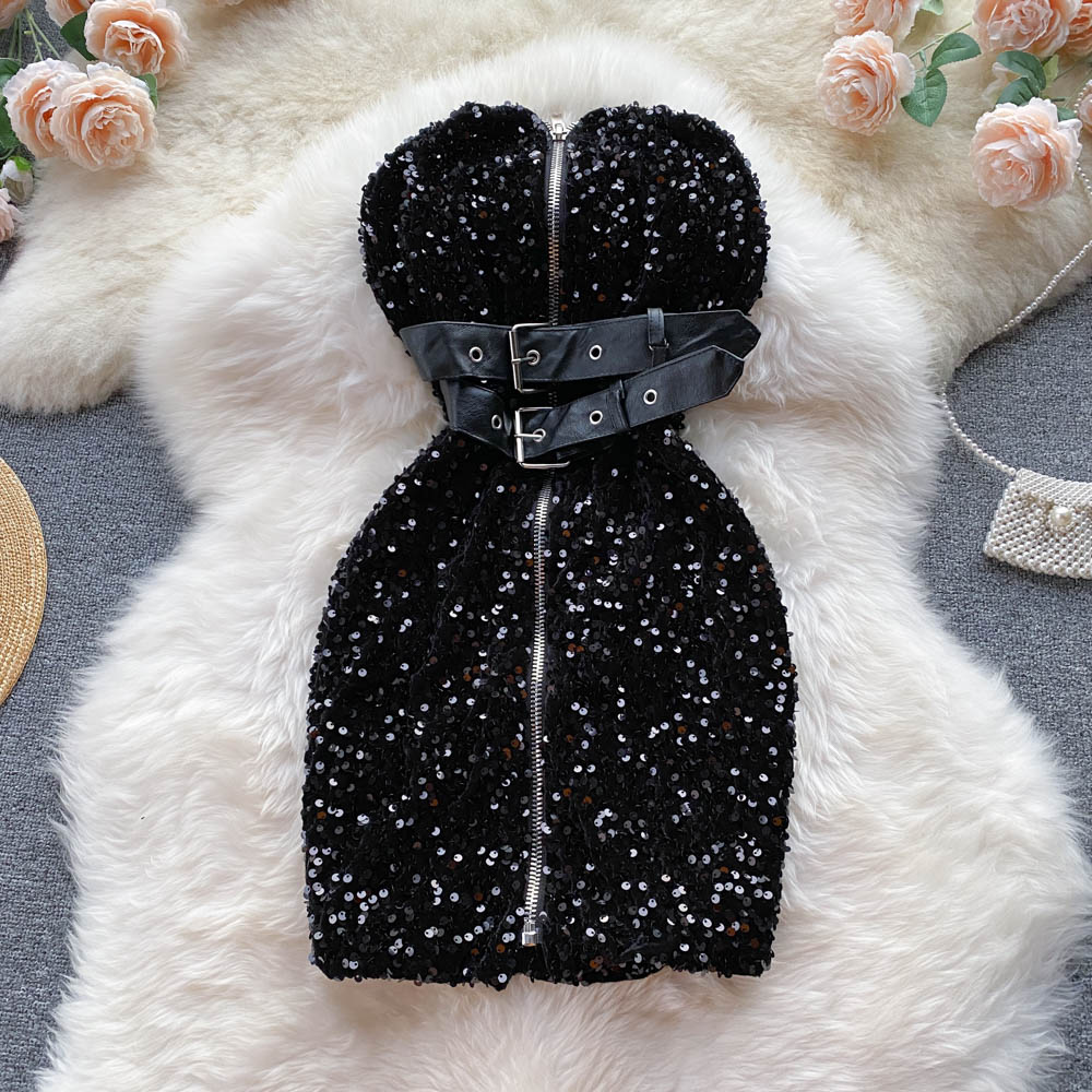 Sexy Strapless Sequins Bodycon Dress Women Black/Silver Zipper High Waist Slim Mini Robe Female Off Shoulder Club Party Vestidos 2022, Same as picture
Sexy Strapless Sequins Bodycon Dress Women Black/Silver Zipper High Waist Slim Mini Robe Female Off Shoulder Club Party Vestidos 2022, Same as picture