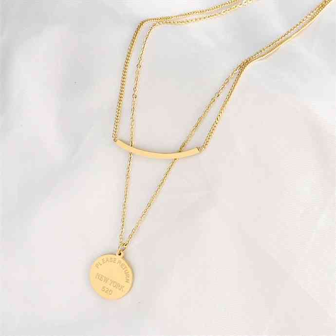 Fashion jewelry necklaces for women No need to take off and wear titanium steel smile double-layer Necklace in bath Clavicle chainbo
Fashion jewelry necklaces for women No need to take off and wear titanium steel smile double-layer Necklace in bath Clavicle chainbo