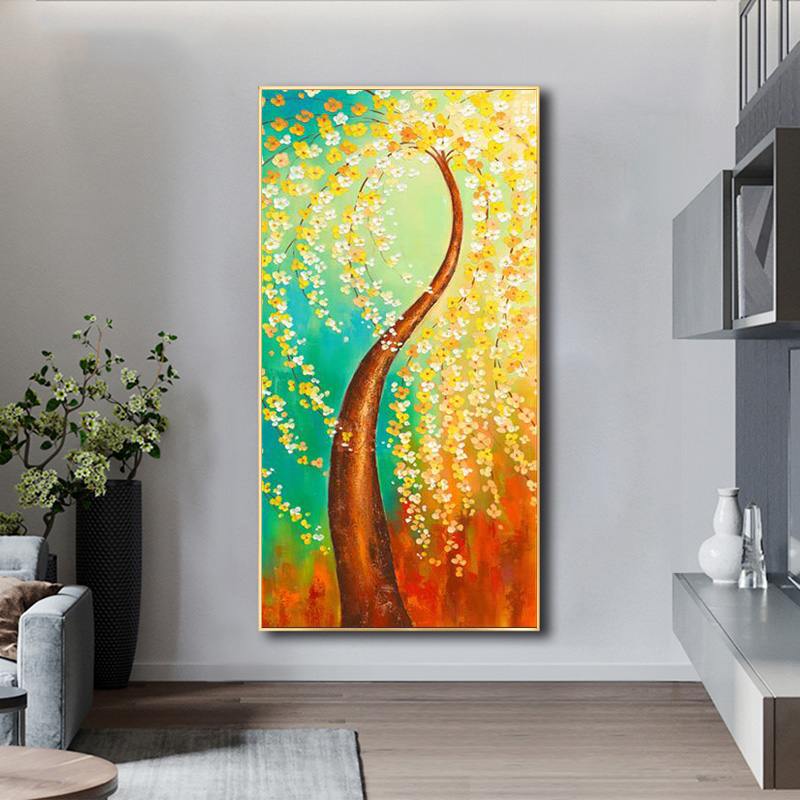 Rich Tree Canvas Painting Wall Art For Living Room Entrance Modern Decorative Paintings Landscape Posters And Prints