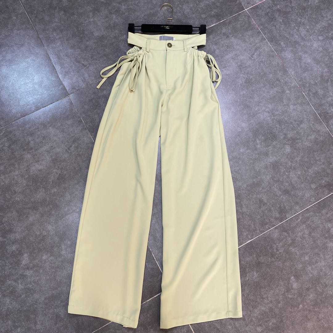 DEAT Women Hollow Out Drawstring Personality Pants Arrivals Temperament Fashion Spring Summer 11D1280 210709