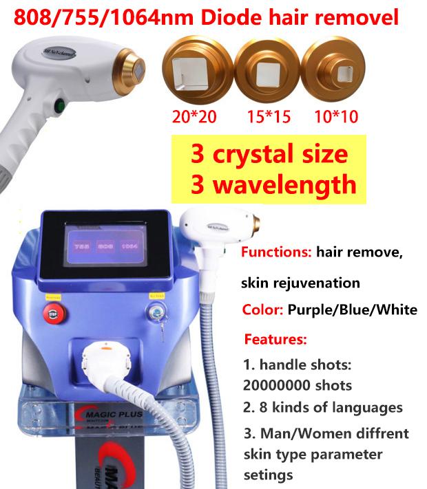 2021 New 808nm Diode Laser Hair Remover Painless Laser Epiator With 755 1064 808nm 3 Wavelengths Diode laser Hair removal machine