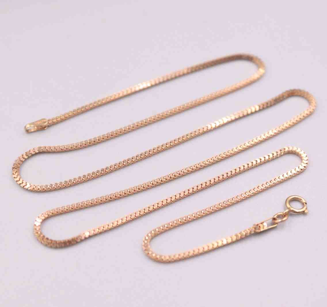 Au750 Real 18K Rose Chain Neckalce For Women Female 1.8mm Millax Box Gold Necklace 16''L Gift
Au750 Real 18K Rose Chain Neckalce For Women Female 1.8mm Millax Box Gold Necklace 16''L Gift
