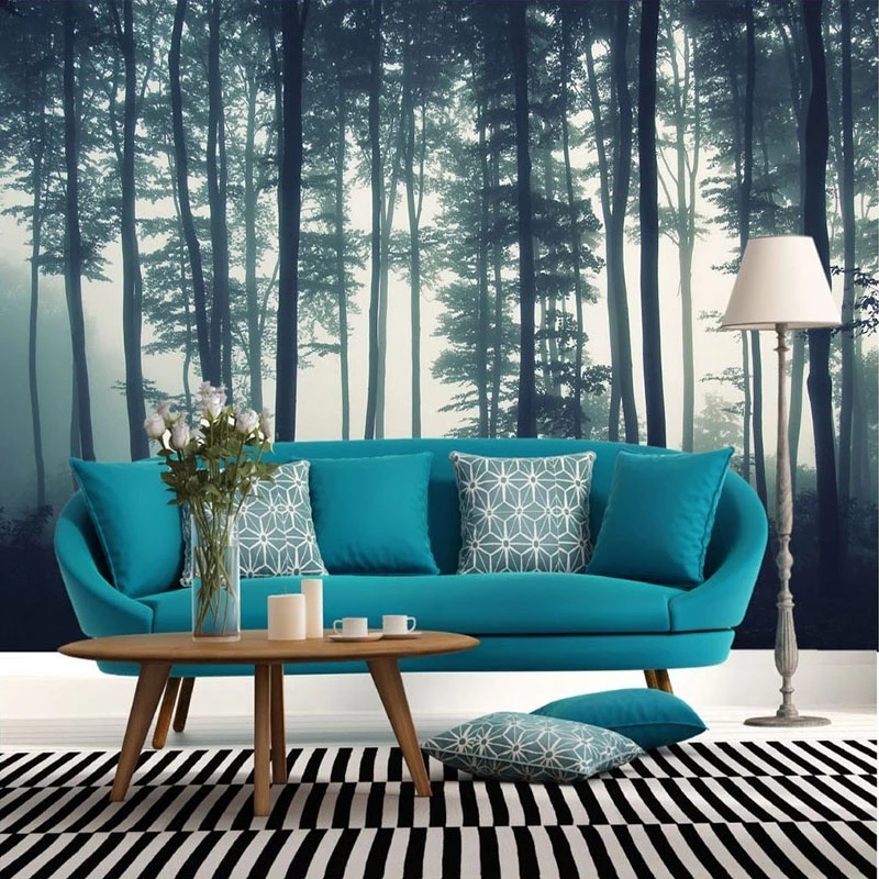 Custom Photo Wallpaper 3D Dense Fog Forest Tree Mural Living Room TV Sofa Bedroom Painting Nature Landscape Wall