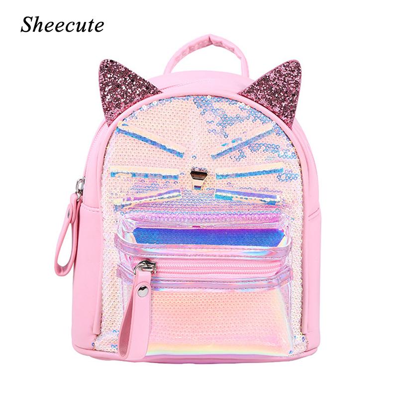 Fashion Backpacks Girls School Bags Sequins Leather Children Backpack Zipper Cute Cat Small Mini Kids Shoulder Bag
Fashion Backpacks Girls School Bags Sequins Leather Children Backpack Zipper Cute Cat Small Mini Kids Shoulder Bag