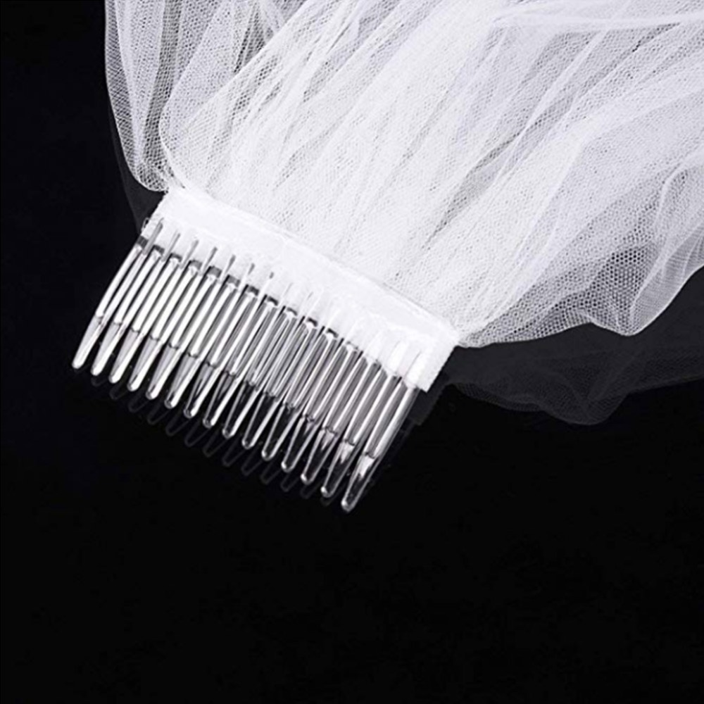 Simple and Elegent Wedding Veil Bridal Tulle s with Comb Two Layers Short White s Cheap 2021 Ivory