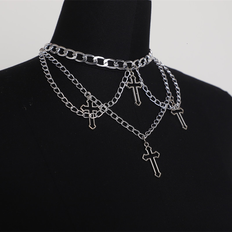 Geometric Punk Sier Color Hollow Cross Pendant Necklaces for Women Trendy Statement Metal Chain Hip Hop Jewelry Necklace, Silver
Geometric Punk Sier Color Hollow Cross Pendant Necklaces for Women Trendy Statement Metal Chain Hip Hop Jewelry Necklace, Silver