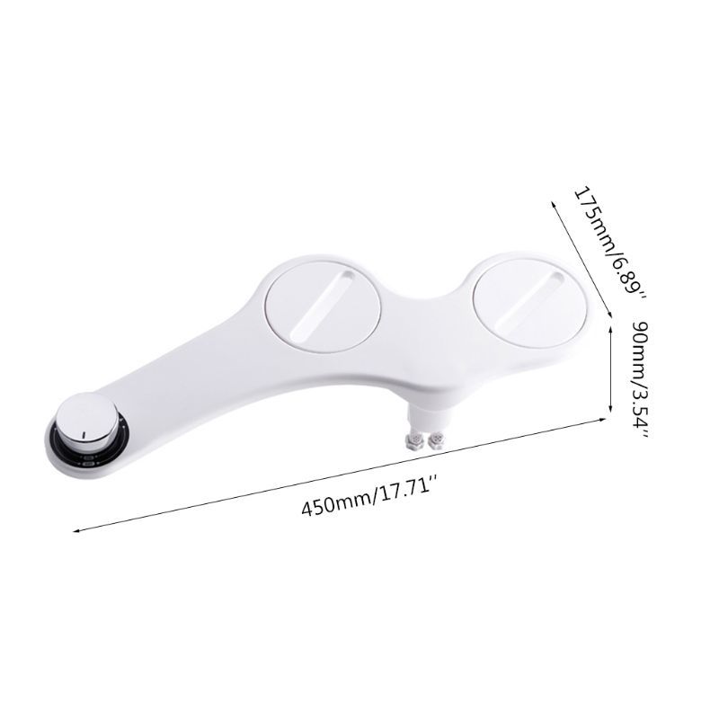 Frontal Behind Feminine Wash Dual Nozzle Bidet Sprayer Toilet Seat Attachment Non Electrical Personal Hygiene Fresh Water