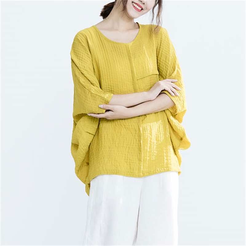 Plus Size Women Tops 100% cotton Batwing Sleeve Loose T-shirt Lady Large Vintage Casual Tees Female Clothing Z1209 210512