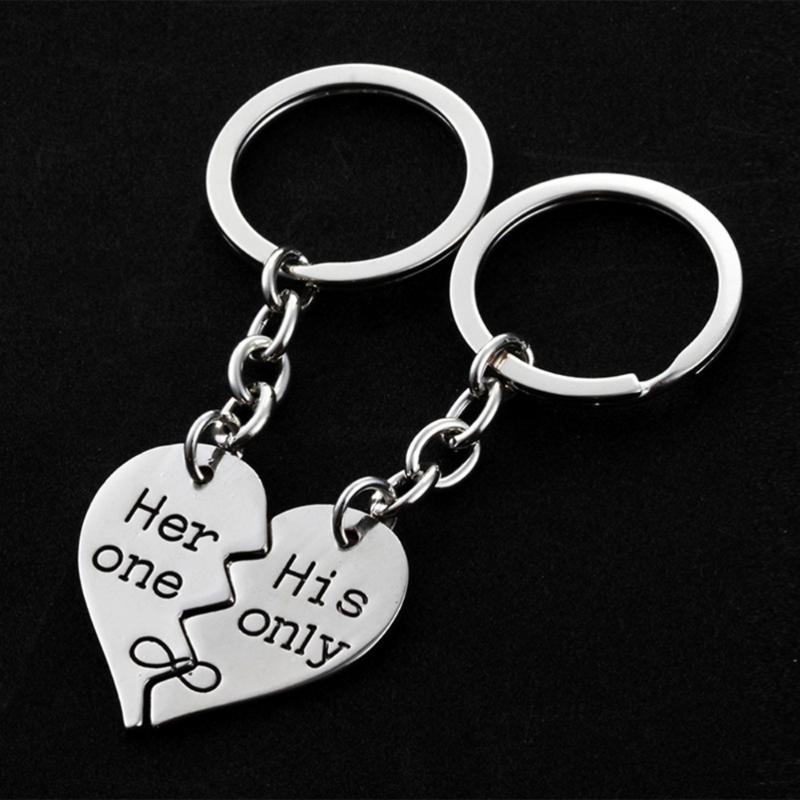 Keychains 1 Pair Broken Love Heart Keychain "Her One His Only" Couples Pendants Car Key Ring Fashion Chain Accessories
Keychains 1 Pair Broken Love Heart Keychain "Her One His Only" Couples Pendants Car Key Ring Fashion Chain Accessories
