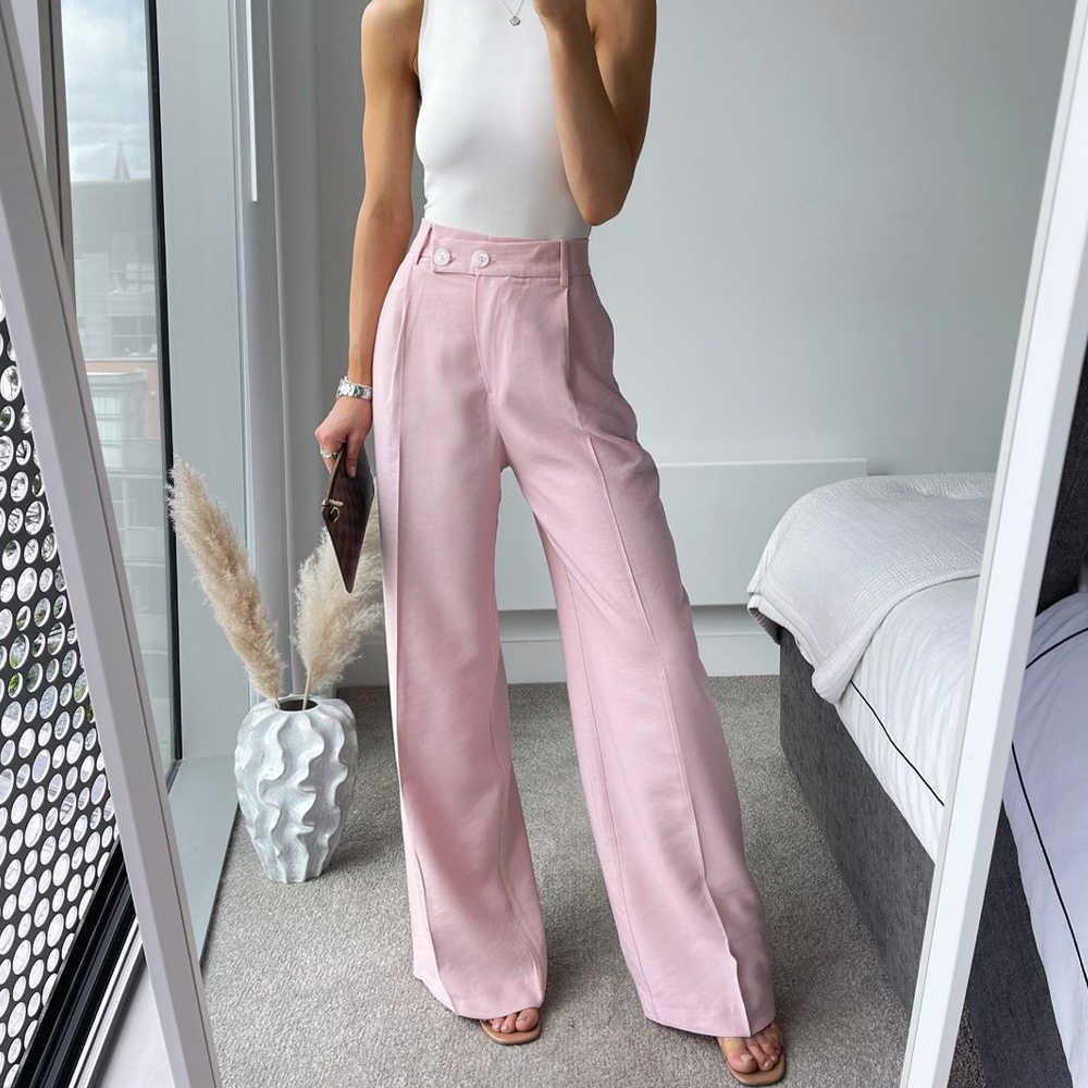 Pants Women Wide leg Vintage Fashion Hight-waist Casual Cozy loose trousers women y2k pantalon pour femme 210709