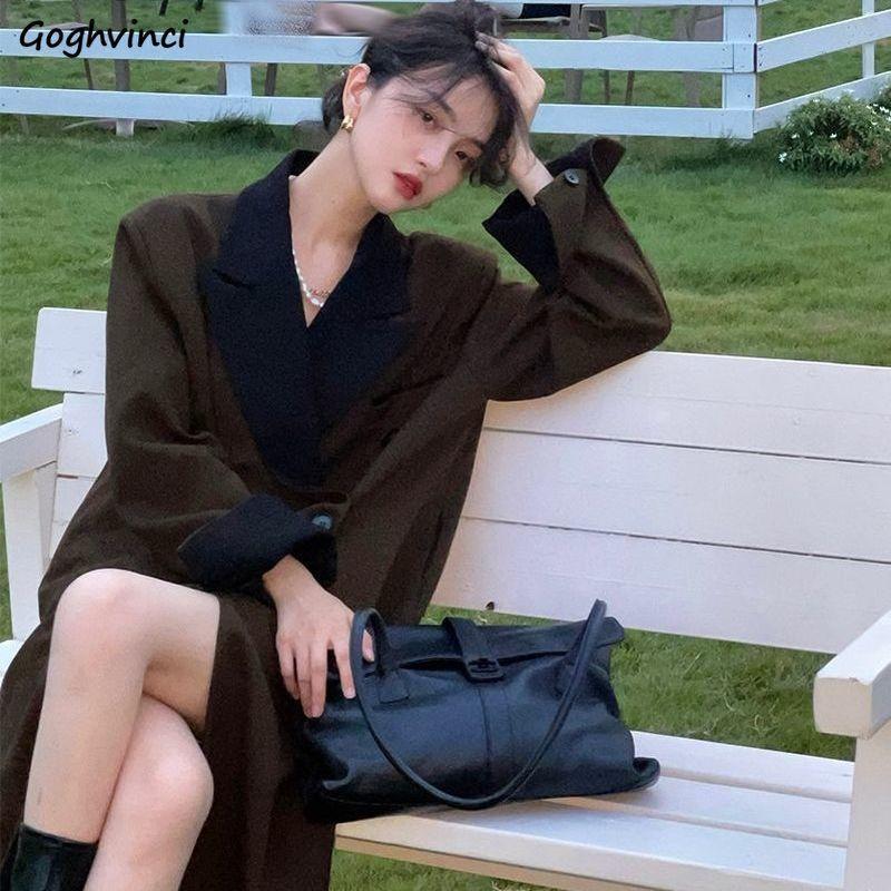 Women' Wool & Blends Women Notched Patchwork Lazy Loose Elegant Classy Design Minimalist Fashion Ulzzang Vintage Casual Street Wear, Coffee
Women' Wool & Blends Women Notched Patchwork Lazy Loose Elegant Classy Design Minimalist Fashion Ulzzang Vintage Casual Street Wear, Coffee
