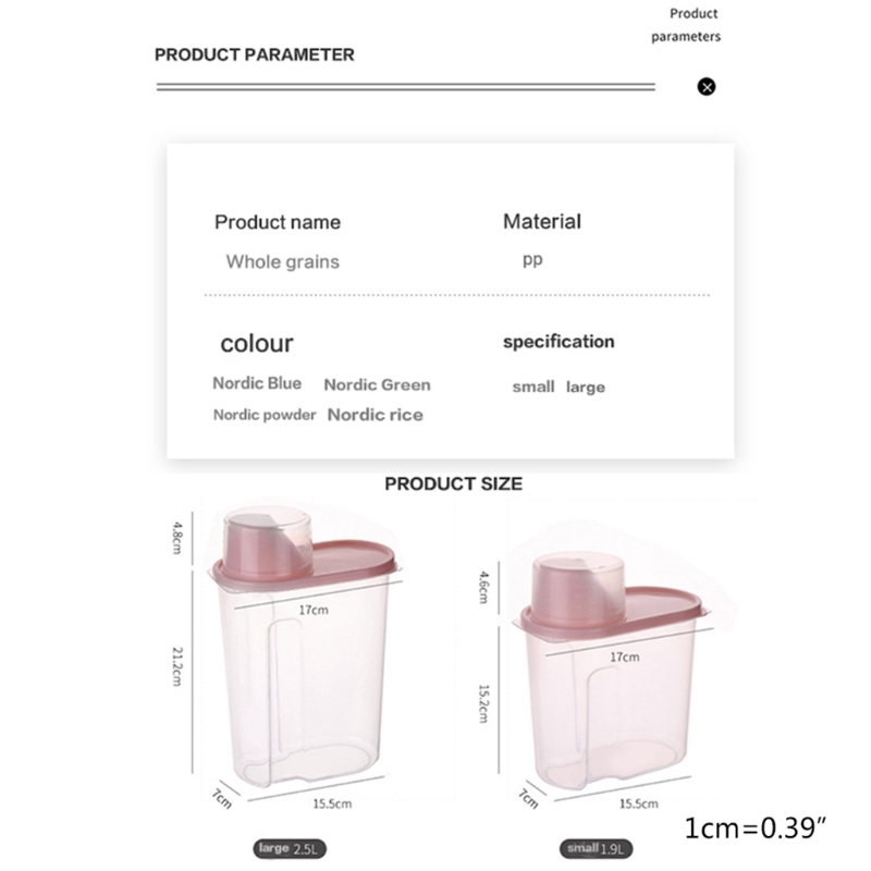Pp Food Storage Box Plastic Clear Container Set With Blankets Pour Kitchen Storage Bottles Dried Bean Tank 1.9L 2.5L