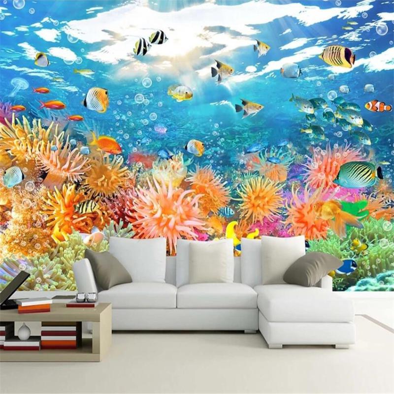 Wallpapers Milofi Custom 3D Wallpaper Mural Underwater World Coral Reef Fish School Background Wall For Living Room Bedroom Decoration Pain, Silk cloth
Wallpapers Milofi Custom 3D Wallpaper Mural Underwater World Coral Reef Fish School Background Wall For Living Room Bedroom Decoration Pain, Silk cloth