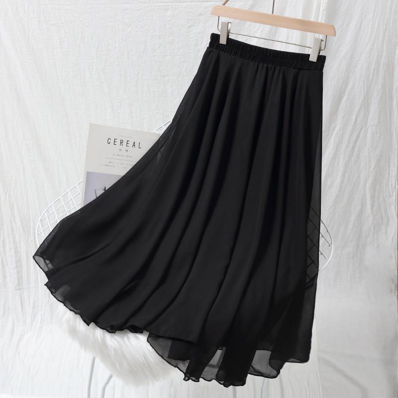 Arrival Summer Chiffon Skirt Korea Fashion Prairie Chic Women High Waist Swing s Sweet A-line Ankle-length D184 210512