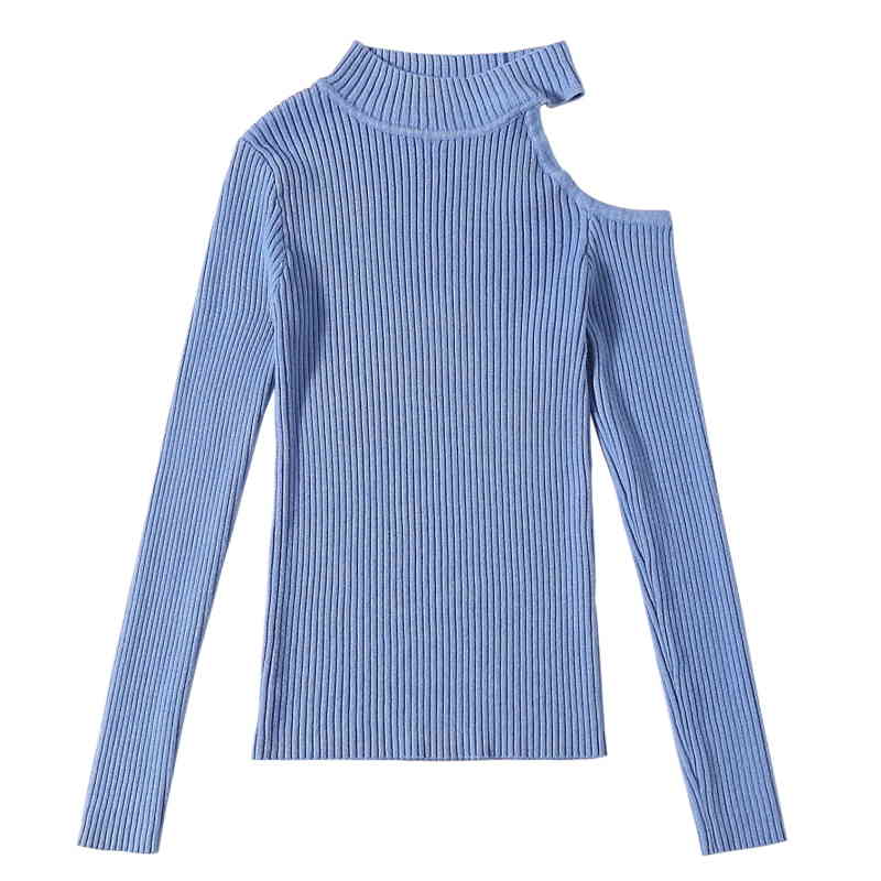 sueter mujer invierno off shoulder top autumn long sleeve women sweater pullover female solid knitted 5233 50 210508
