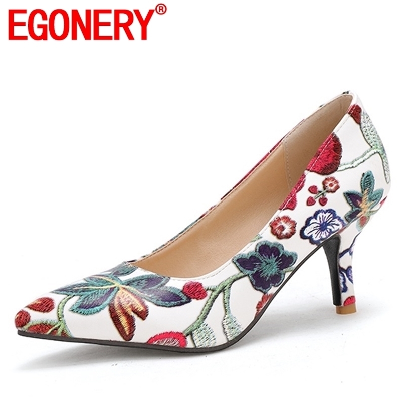 EGONERY Spring Fashion Floral Prin Party Women Shoes 7 Cm Thin Heels Pointed Toe slip-on Shallow Pumps Size 33-43 211029, Blue
EGONERY Spring Fashion Floral Prin Party Women Shoes 7 Cm Thin Heels Pointed Toe slip-on Shallow Pumps Size 33-43 211029, Blue