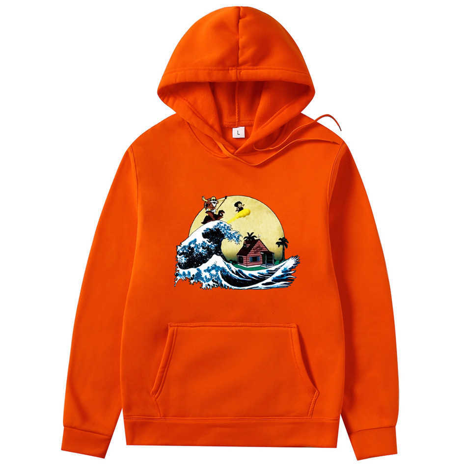 Men Hoodies Sweatshirts Autumn Winter Fashion turtle Goku print Hoodie Sweatshirt Men Women Oversized Hooded Streetwear Clothing H0910