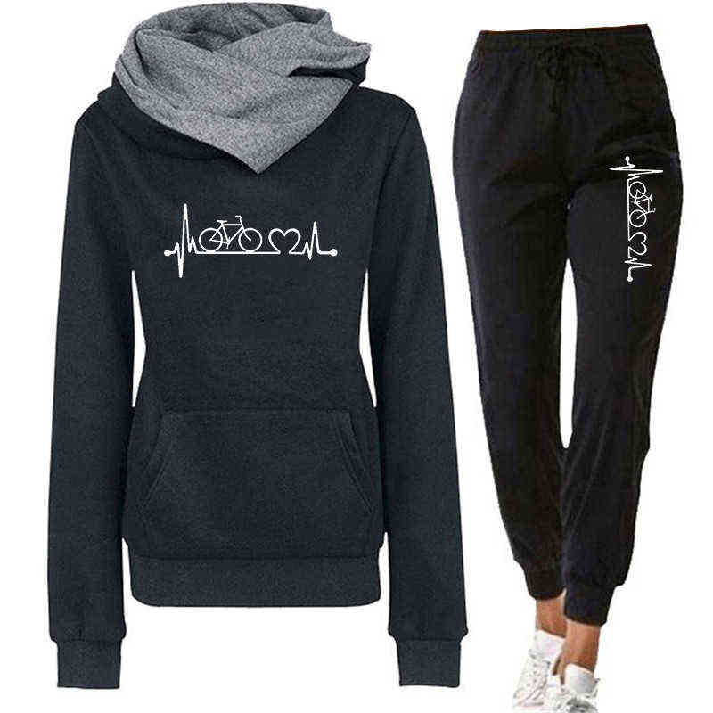 Female Hoodies+Pants Suits Women's Tracksuit Winter Outfits Spring Autumn Sweatshirts Women Clothing 211108