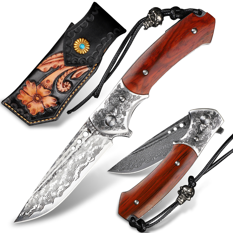 Hand-forged Damascus Steel Folding Knife Pocket Wooden Handle EDC Tool Outdoor Camping Multi-purpose Knives Survival Hiking Mountaineering F
Hand-forged Damascus Steel Folding Knife Pocket Wooden Handle EDC Tool Outdoor Camping Multi-purpose Knives Survival Hiking Mountaineering F