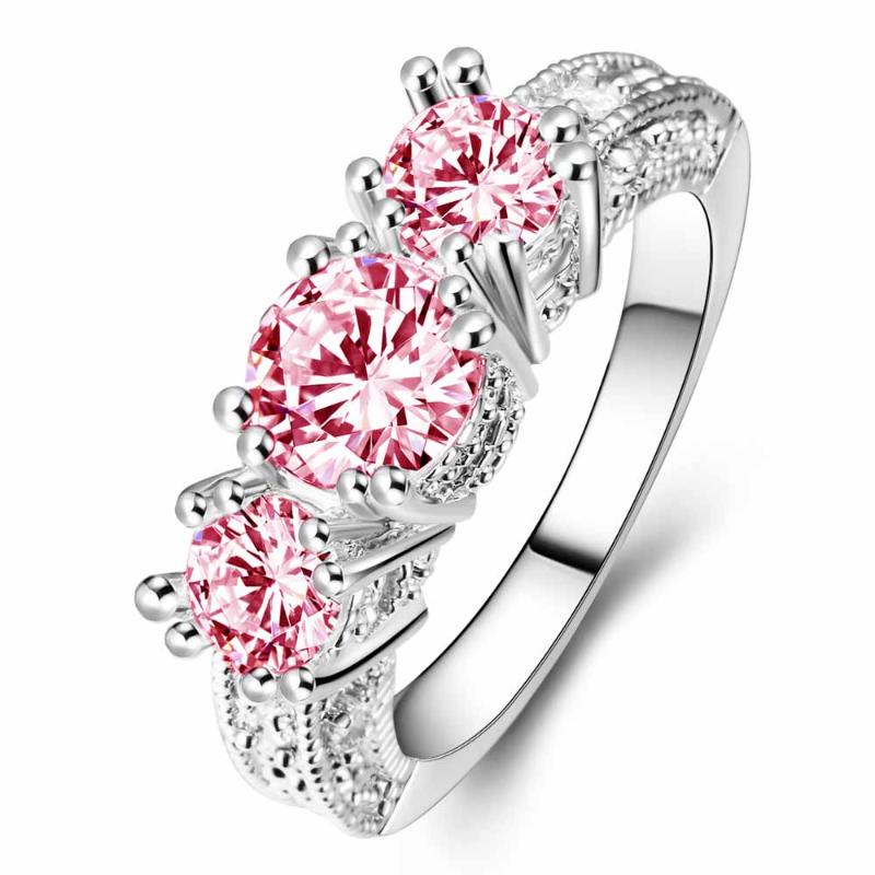 Wedding Rings YaYI Fashion Women Jewelry Ring 2.8CT Pink Zircon CZ Silver Color Engagement Party Gift
Wedding Rings YaYI Fashion Women Jewelry Ring 2.8CT Pink Zircon CZ Silver Color Engagement Party Gift