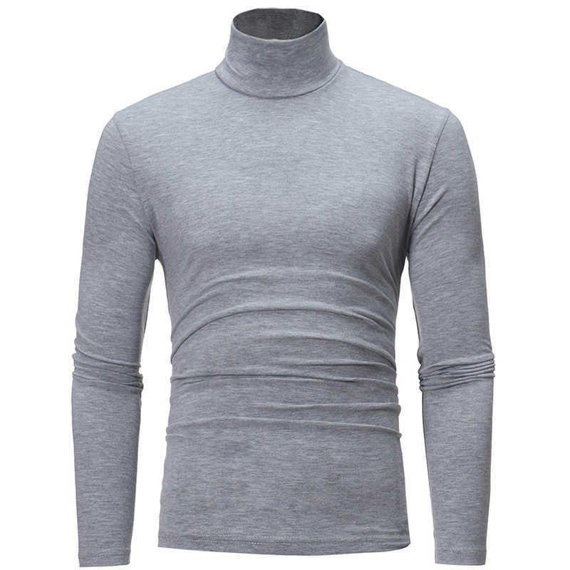 turtleneck for men Solid color slim elastic thin pullover men Spring Autumn turtleneck men sweater knitting 210929