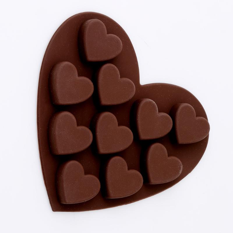 With Love Jelly Mold 10 Small Silicone Chocolate Ice Tray, Cube Mold, ZD Baking Moulds