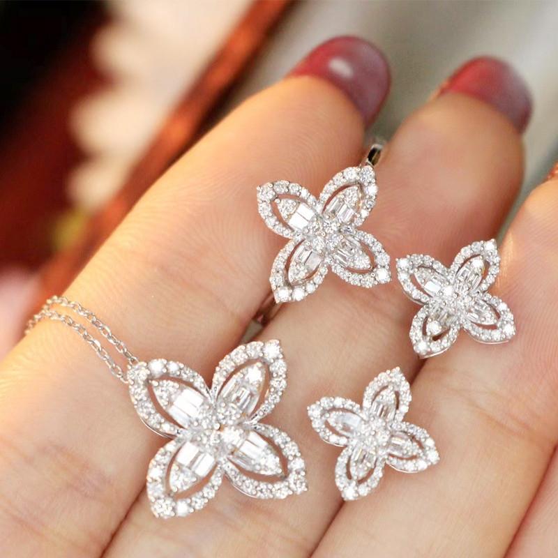 Earrings & Necklace Fashion Beautiful Flower Zircon Jewelry Set 2021 Women Ring Accessories Wholesale, Silver
Earrings & Necklace Fashion Beautiful Flower Zircon Jewelry Set 2021 Women Ring Accessories Wholesale, Silver