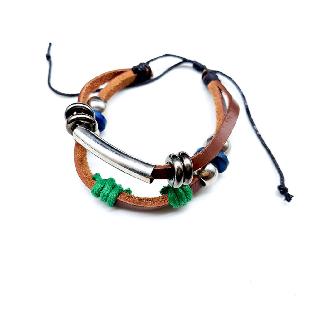 Loss making Leather Braided Bracelet, hand-made adjustable leather jewelry, Golden;silver
Loss making Leather Braided Bracelet, hand-made adjustable leather jewelry, Golden;silver