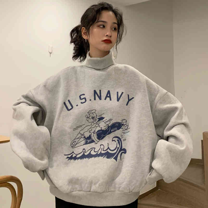 Women's Hoodies & Sweatshirts Female sweatshirt autumn/winter-style harajuku punk big size with letters and tall velvet turtleneck R8KI, 1# shoe box
Women's Hoodies & Sweatshirts Female sweatshirt autumn/winter-style harajuku punk big size with letters and tall velvet turtleneck R8KI, 1# shoe box