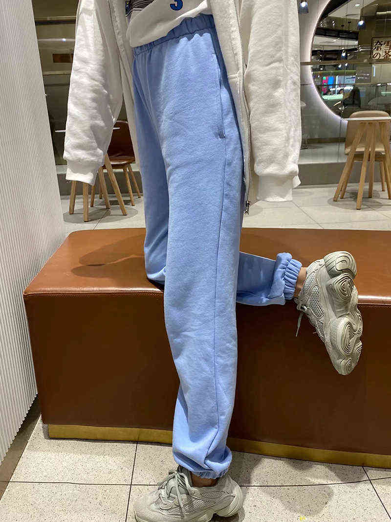 Soft Girls Casual Pants Fashion Ladies Elegant Cotton Harem Steertwear Female Loose Trousers Sweet Women Chic 211115