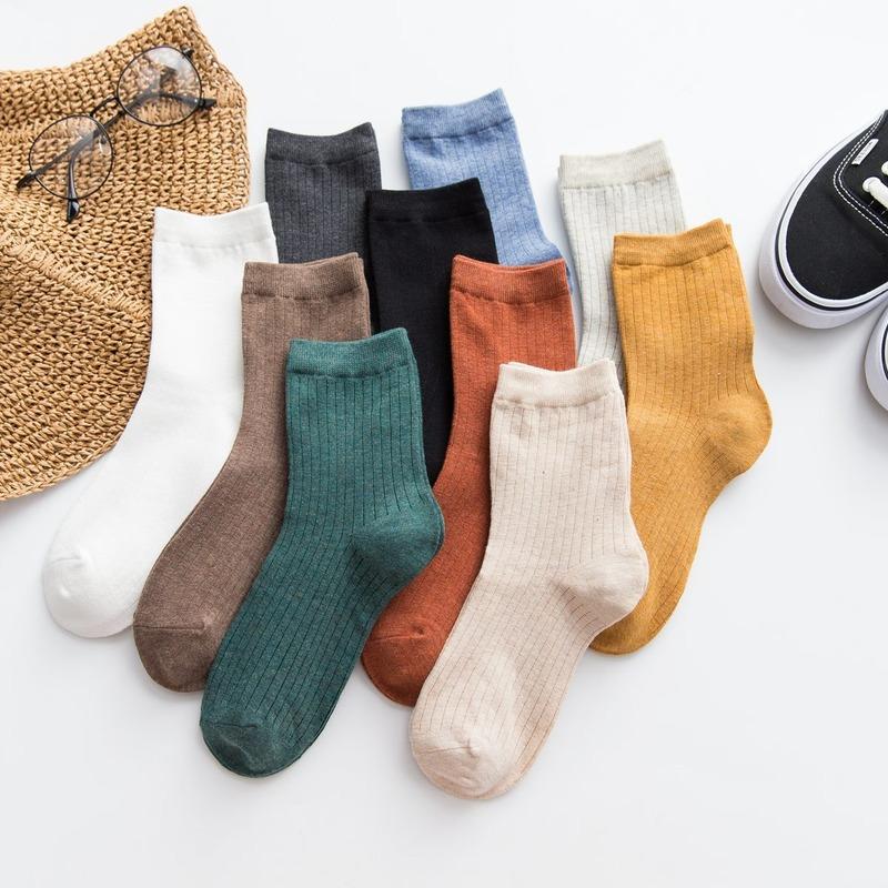 Socks & Hosiery Korean Fashion Casual Woman Solid Knitting Cotton Crew Women Japanese Style High School Students Loose Long, Black;white 
Socks & Hosiery Korean Fashion Casual Woman Solid Knitting Cotton Crew Women Japanese Style High School Students Loose Long, Black;white