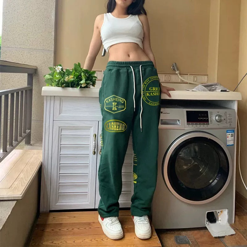 Green pants women's Autumn New Retro large sports leggings high waist versatile trend loose wide leg pants
Green pants women's Autumn New Retro large sports leggings high waist versatile trend loose wide leg pants