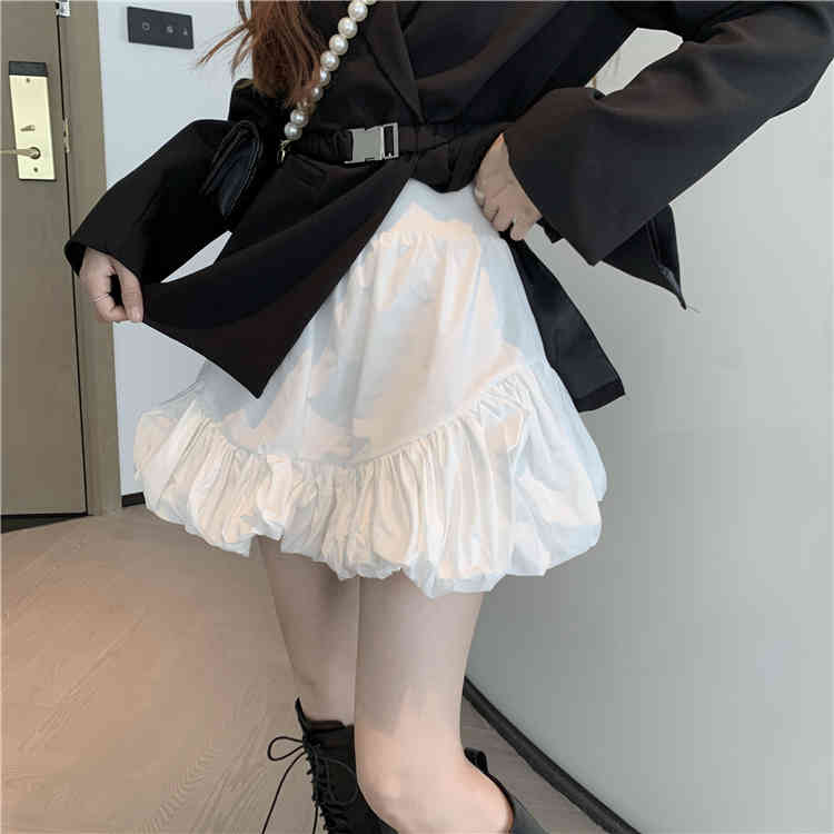 Elegant Women Spring Fashion Office OL Ladies Black Notched Blazers Coat With Belt + White Mini Skirts Suit 210519