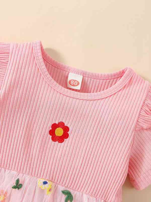 Baby Floral Embroidery Mesh Dress SHE